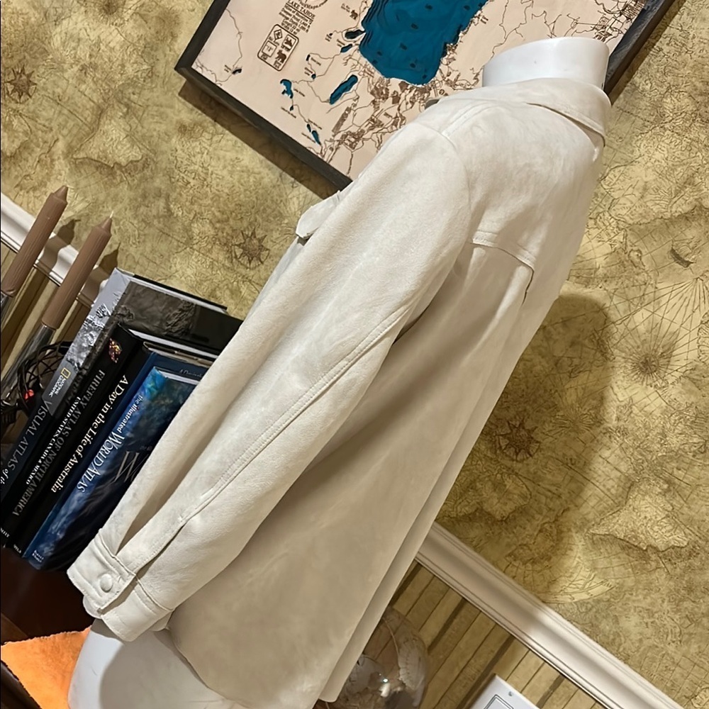 Philosophy Shacket Cream Button Down Shirt. Size Large. Pockets - Picture 5 of 14
